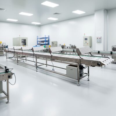 Marshalling koelconveyor stroomvoorziening ontworpen voor continue voedselverwerking