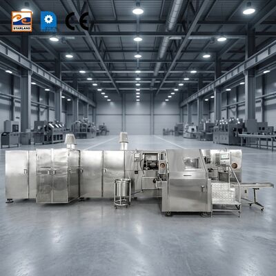 Capaciteit 1800 stuks / uur Automatische Barquillo-kegelproductielijn voor productie