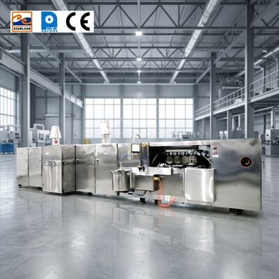 Productie-apparatuur voor koekjes van roestvrijstalen wafers, geïntegreerd met PLC-besturingssysteem, die uniforme productnormen garandeert