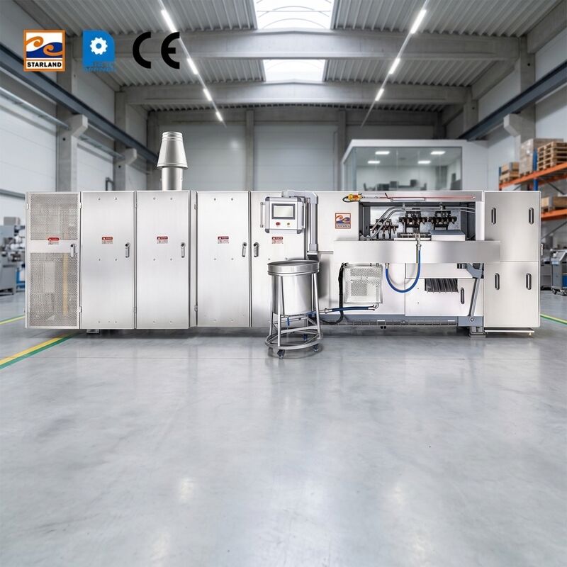 Wafer Cone-productielijn die een stabiel en continu productieproces biedt met nauwkeurige temperatuur- en timingcontrole