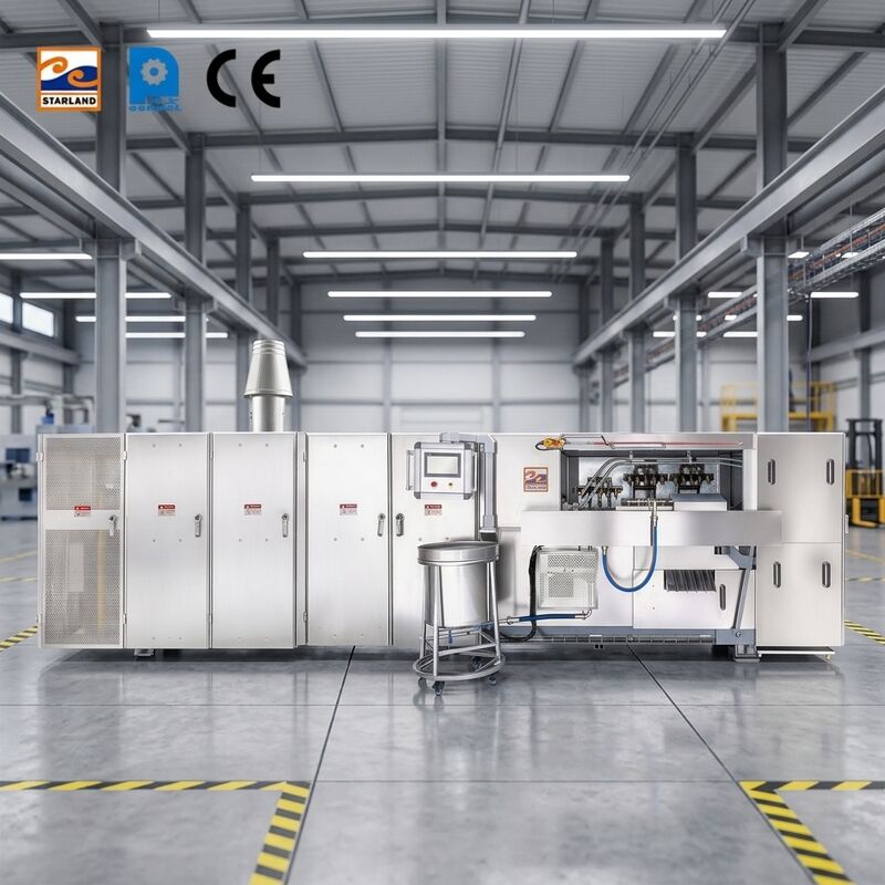 Automatische productielijn voor waferconen met digitale displaytemperatuurregeling en PLC-besturingssysteem voor een consistente output