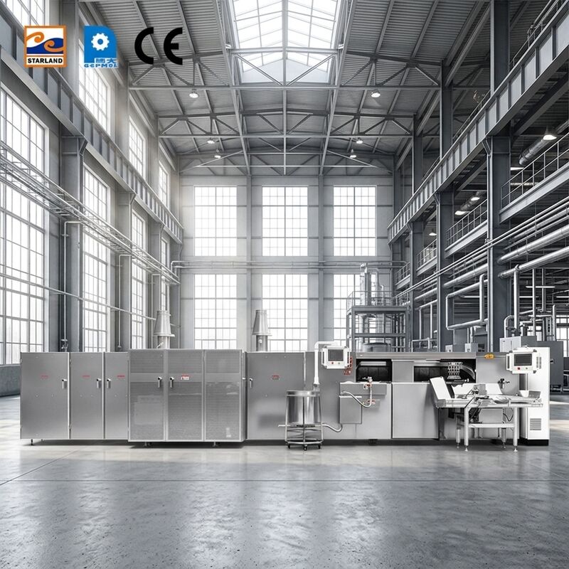 Automatische productielijn voor eierrolletjes met automatische wafelrolletjes om de productie-efficiëntie te verbeteren