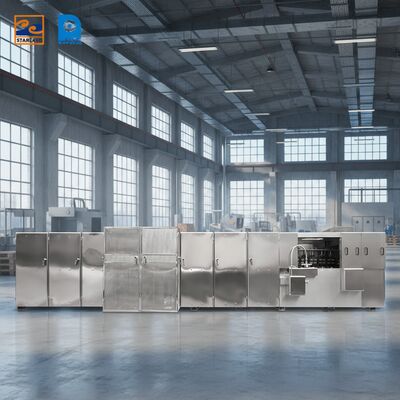 Productielijn van Monaka-wafers van roestvrij staal, aangedreven door gas en videotechnische ondersteuning, die een consistente productie biedt