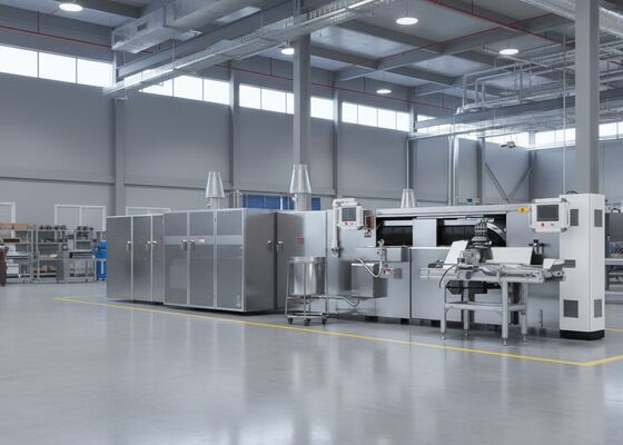 PLC Control System Egg Roll Production Line Automatic Operating Mode Gas Heating Method Continuous Production Equipment